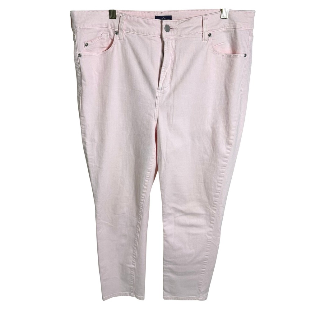 NYDJ Womens Size 16 Soft Pink Ami Skinny Ankle Jeans Lift Tuck‎ Tech Stretch